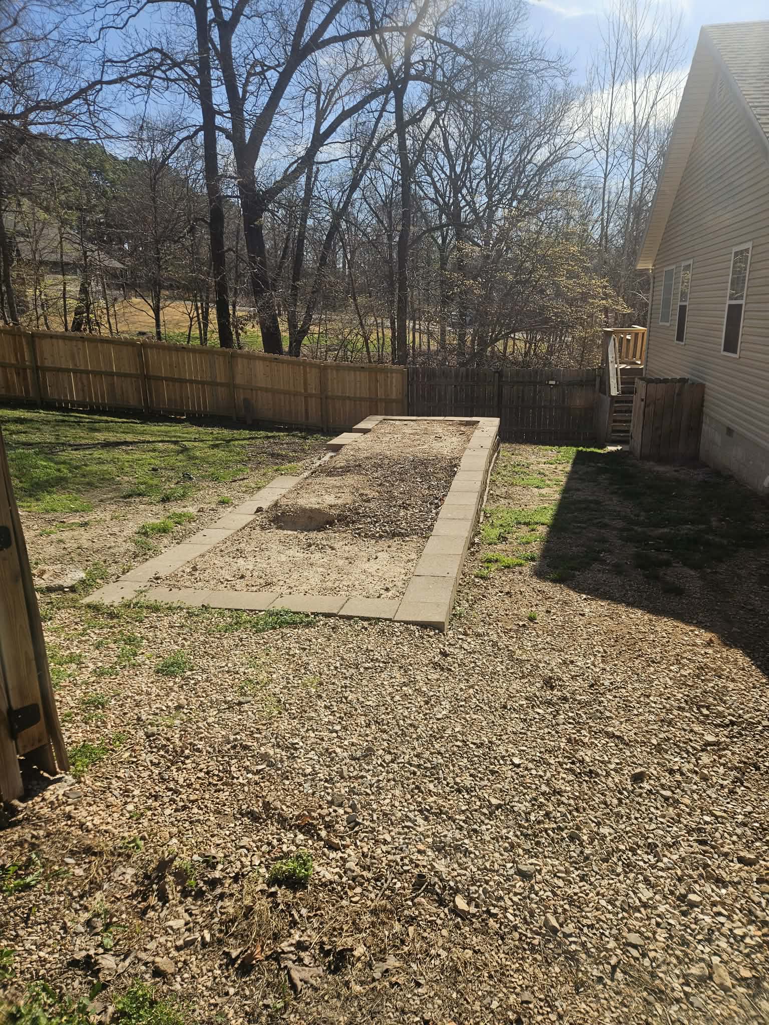 Clean yard after tree and brush clearing