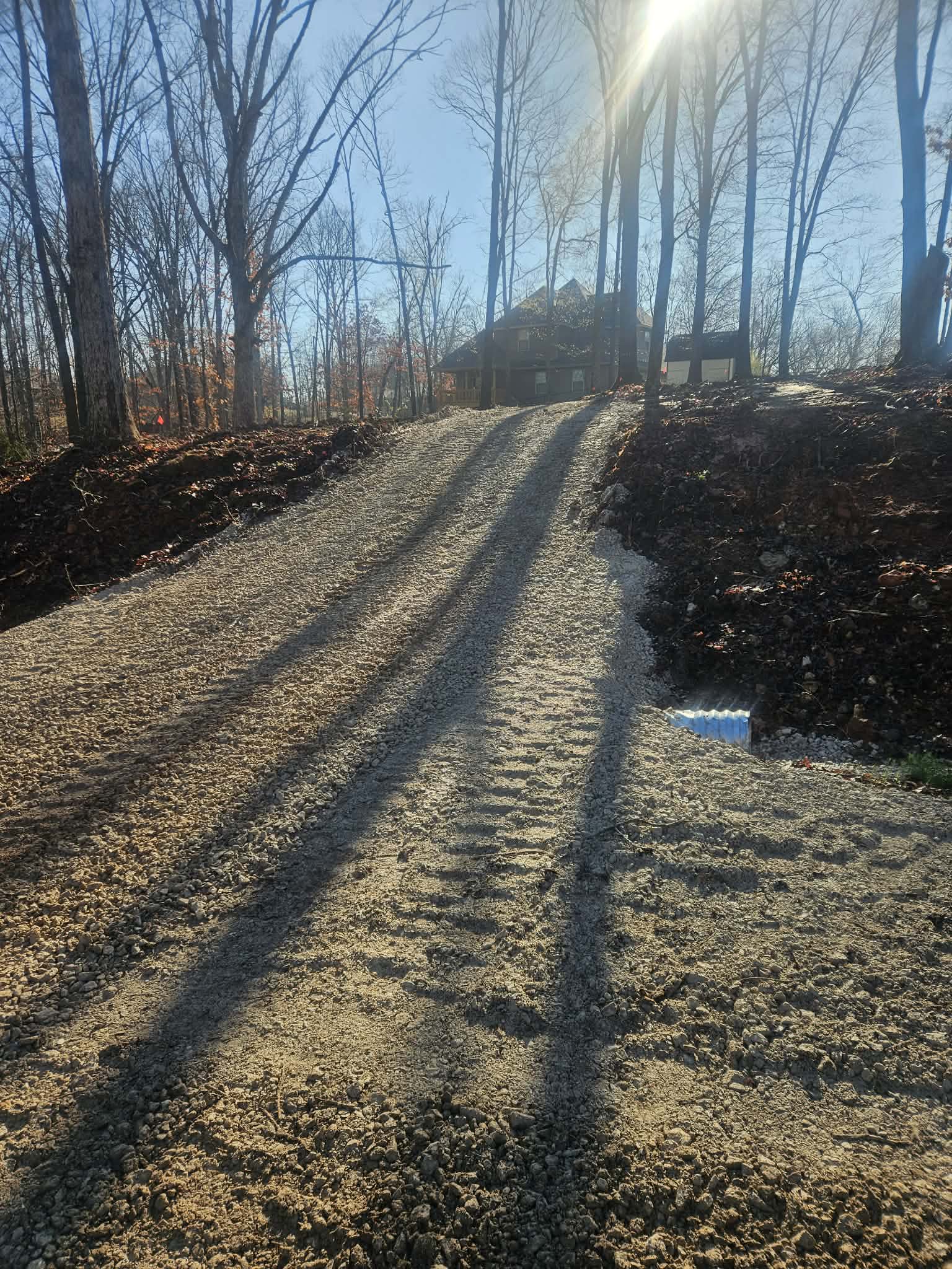 Cleared property driveway